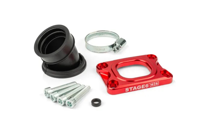 Stage6 360° Inlaatspruitstuk AM6 / Derbi Rood PWK 19-28mm