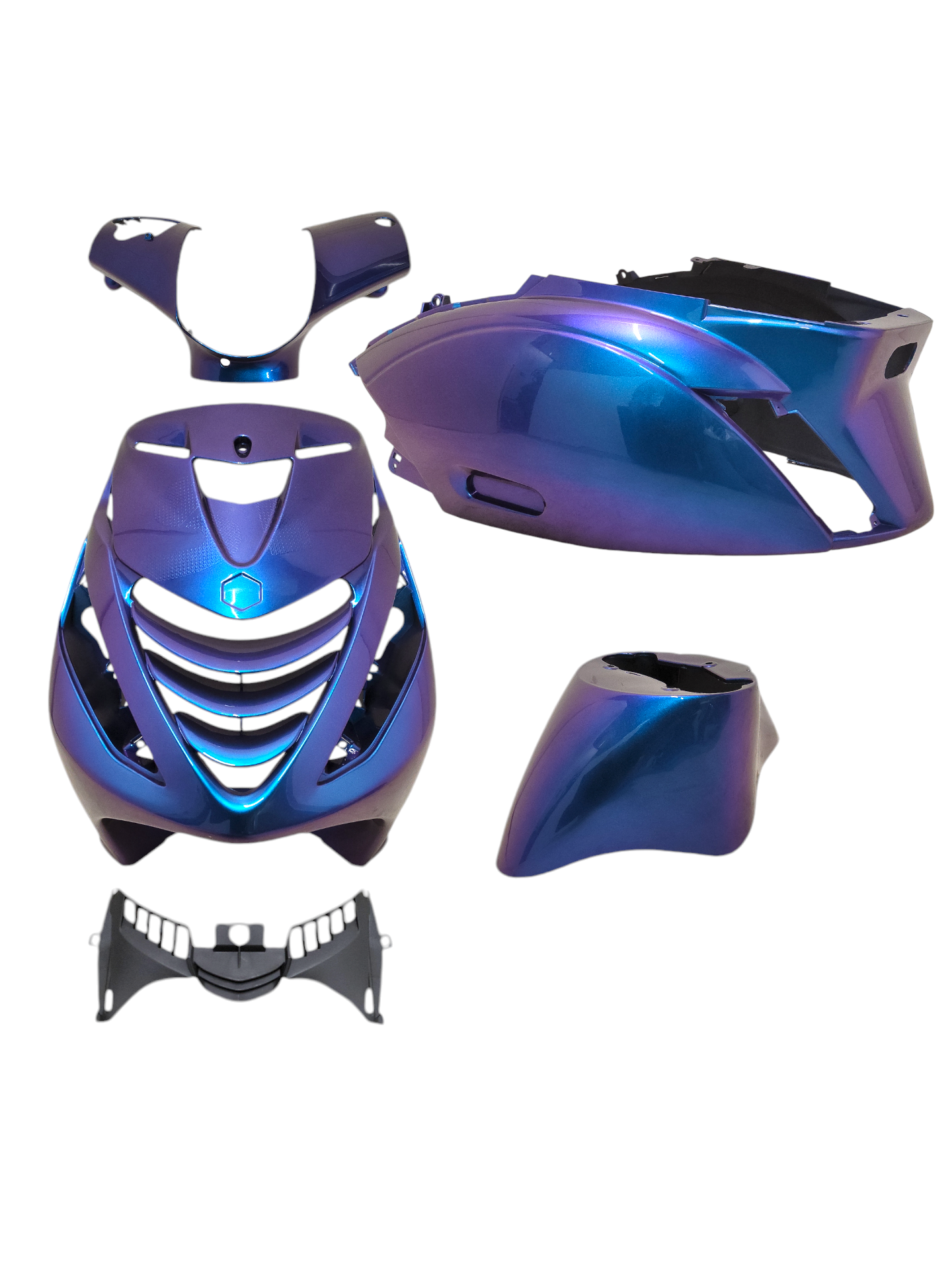 Kappenset DMP SP EVO-1 Azure Blauw 5-delig Piaggio Zip 100 / 125 / Zip 2000