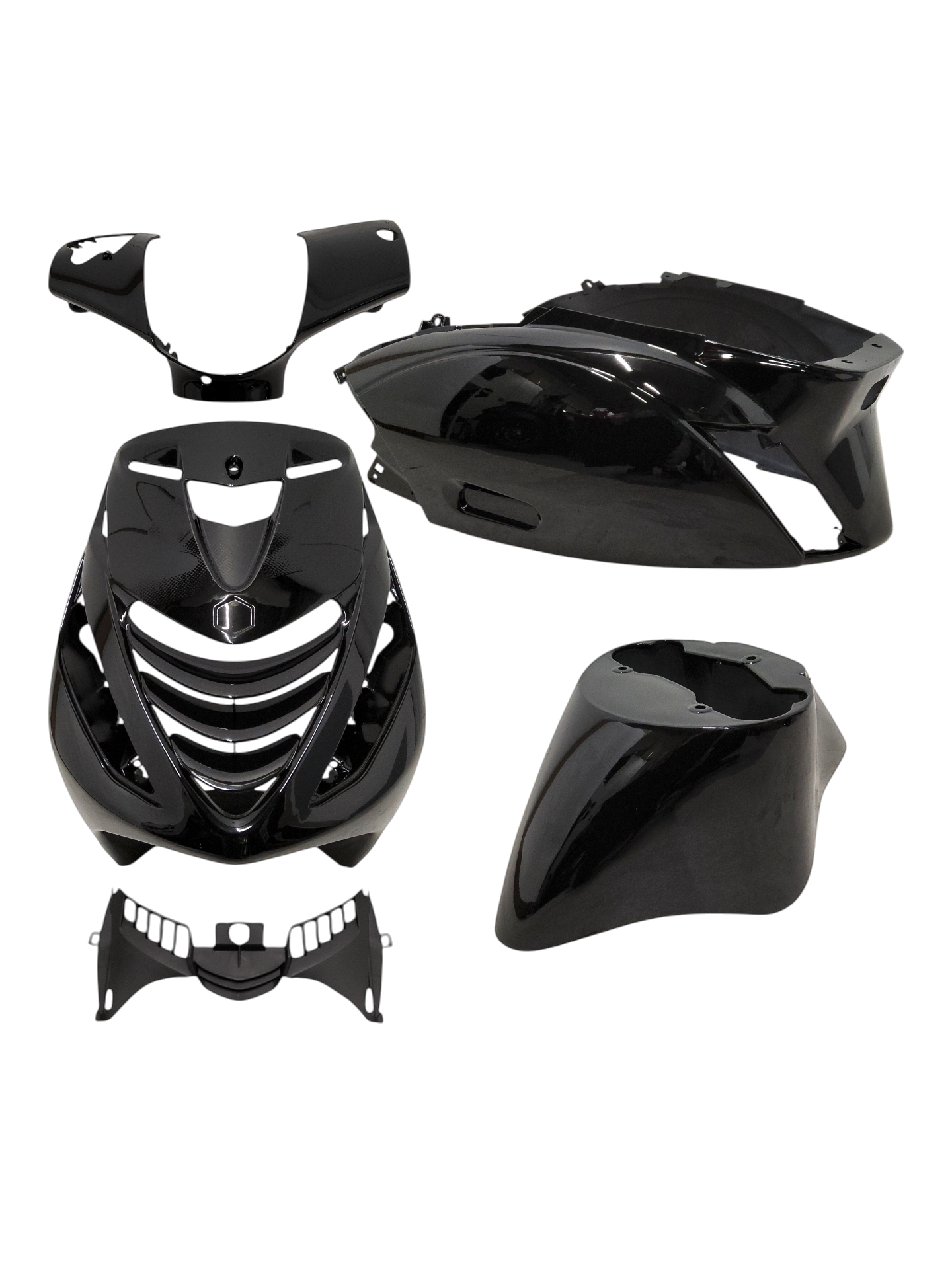 Kappenset DMP SP EVO-1 Zwart Metallic 5-delig Piaggio Zip 100 / 125 / Zip 2000