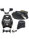 Power1 SP Kappenset 6-delig Mat Zwart + LED Piaggio Zip 100 / 125 / Zip 2000