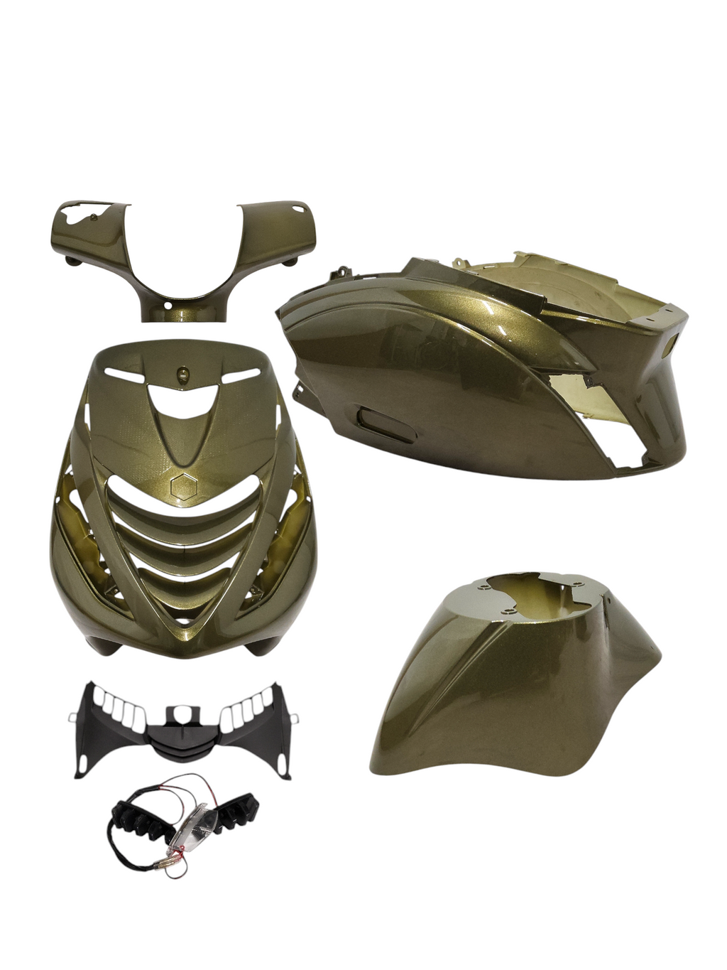 Power1 SP Kappenset 6-delig Parijs Groen + LED Piaggio Zip 100 / 125 / Zip 2000
