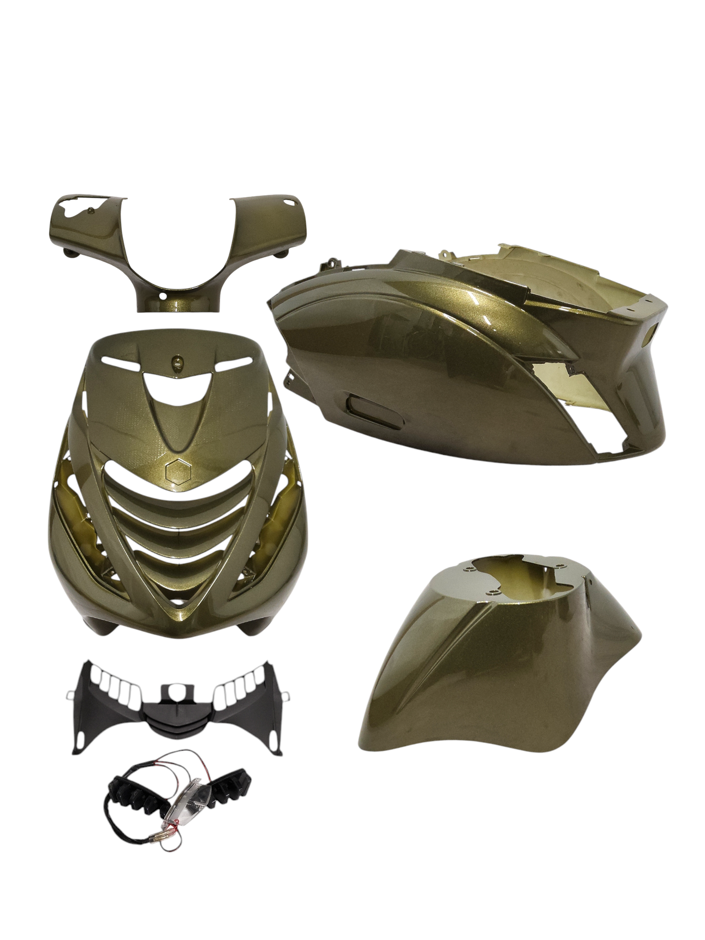 Power1 SP Kappenset 6-delig Parijs Groen + LED Piaggio Zip 100 / 125 / Zip 2000