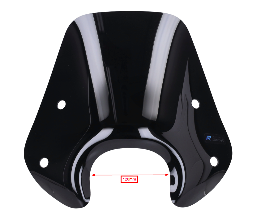 Regia Laag Windscherm 30cm Zwart Glans + Bevestigingsset Piaggio Zip 2000