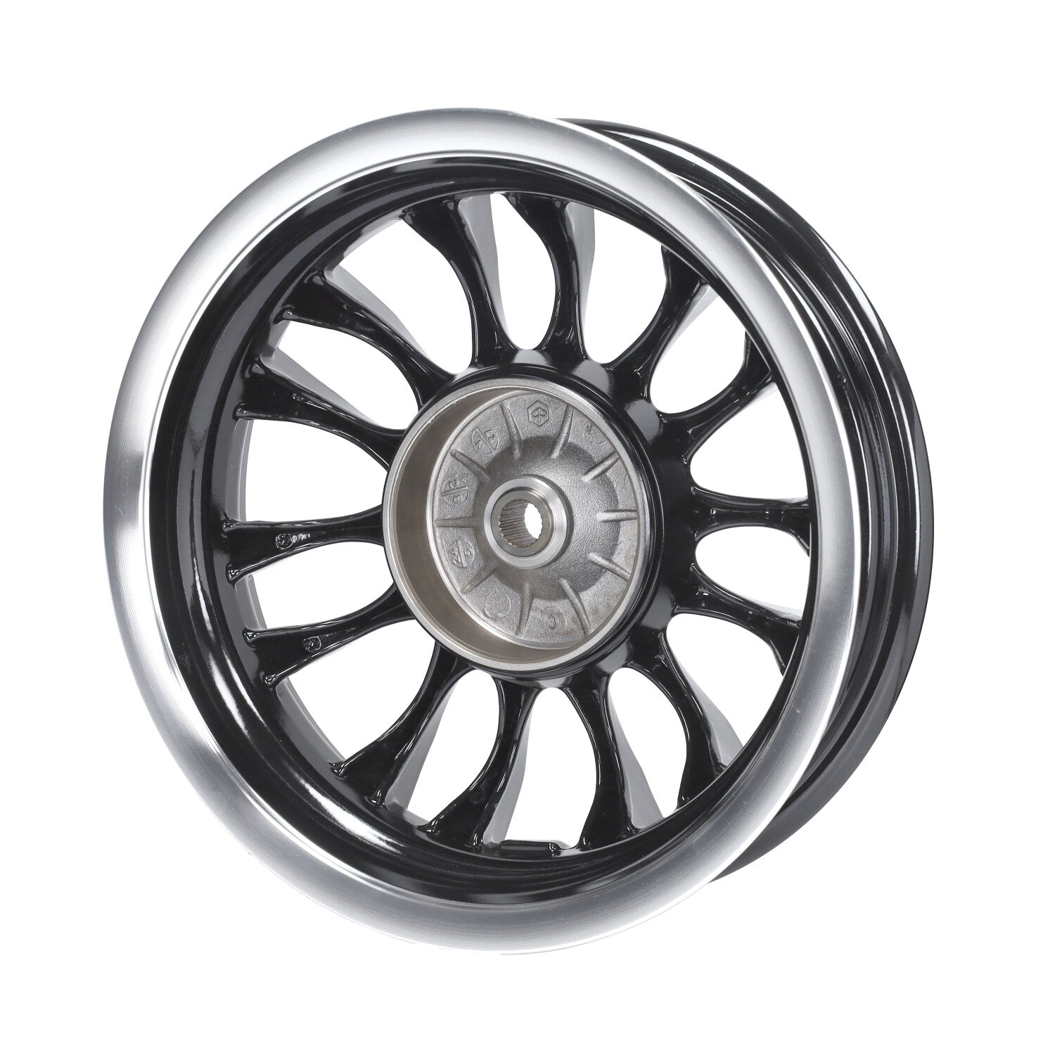 Piaggio Origineel Achterwiel Euro 2 110mm Trommel 300x12 Zwart/Chroom Zip / Sprint 2T