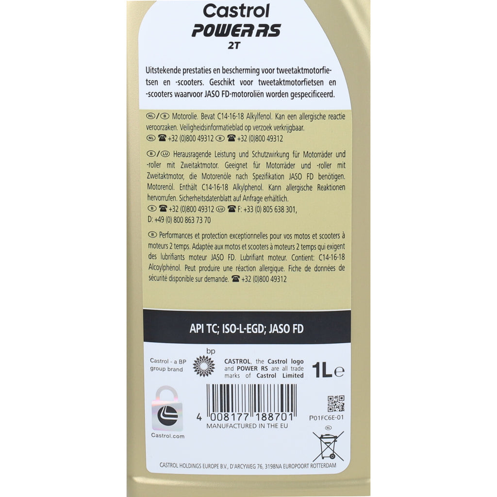 Castrol Power RS 2-Takt Olie Volsynthetisch 1 Liter