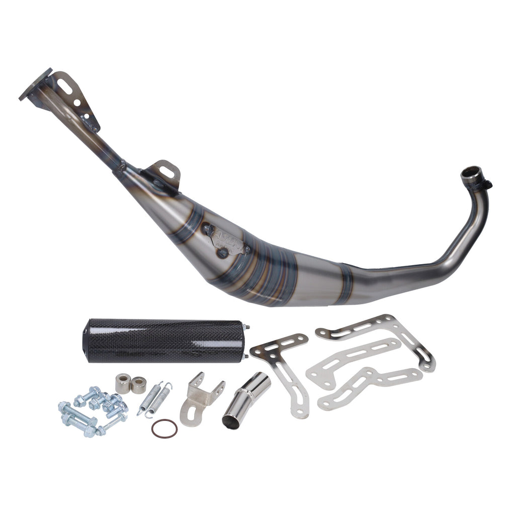 Uitlaat yasuni R1 onderlangs carbon minarelli am6, beta rr50