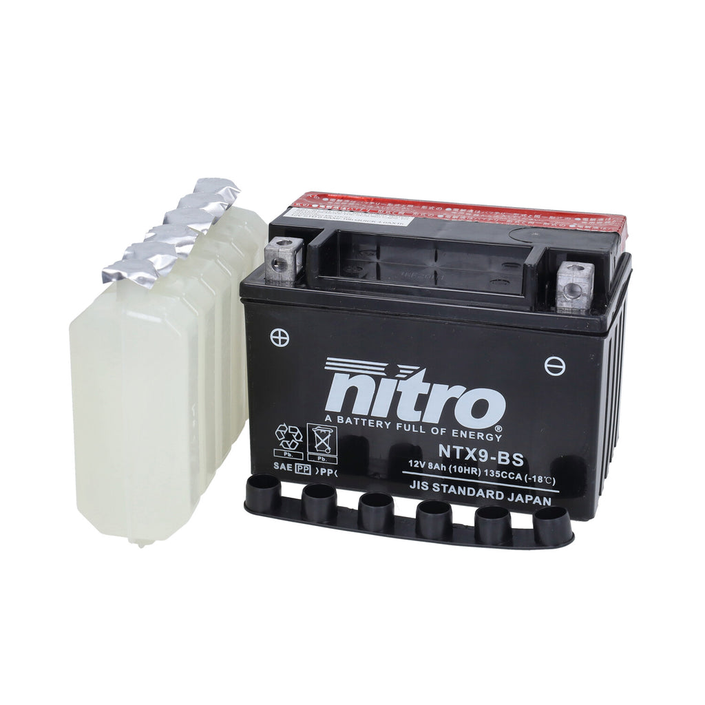 Nitro Accu NTX9-BS / YTX9-BS Euro 2 Piaggio Zip 4T / Centro / Kymco Agility 16+ / Super 8