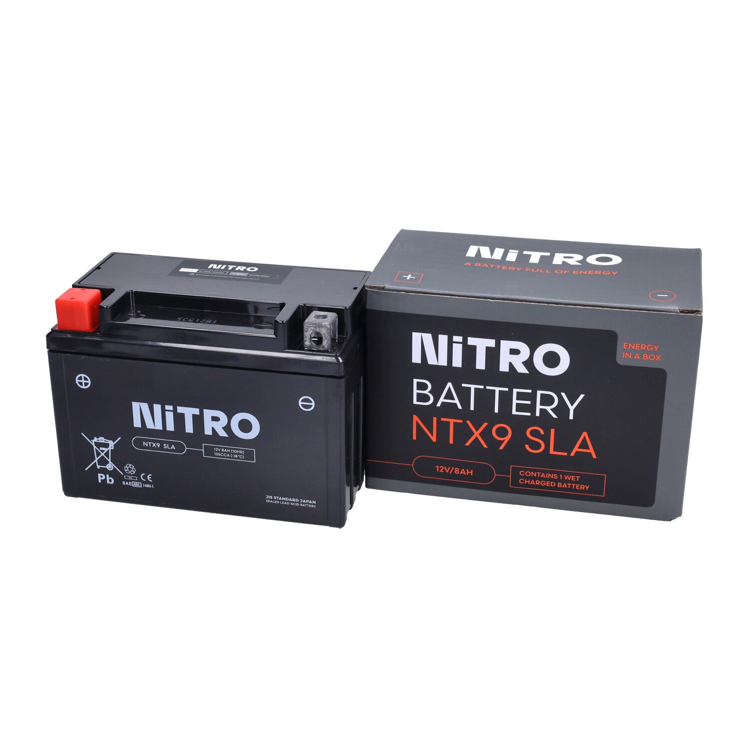 Nitro Accu NTX9-BS / YTX9-BS SLA Gel Euro 2 Piaggio Zip 4T / Liberty / Centro / Kymco Agility / Super 8