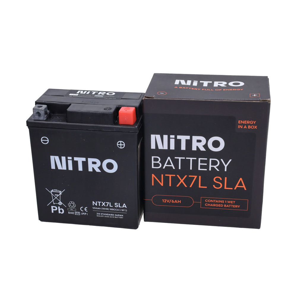Nitro Accu NTX7L-BS / YTX7L-BS SLA Gel Euro 4/5 Piaggio Liberty I-Get / Primavera / Sprint / Zip 4T