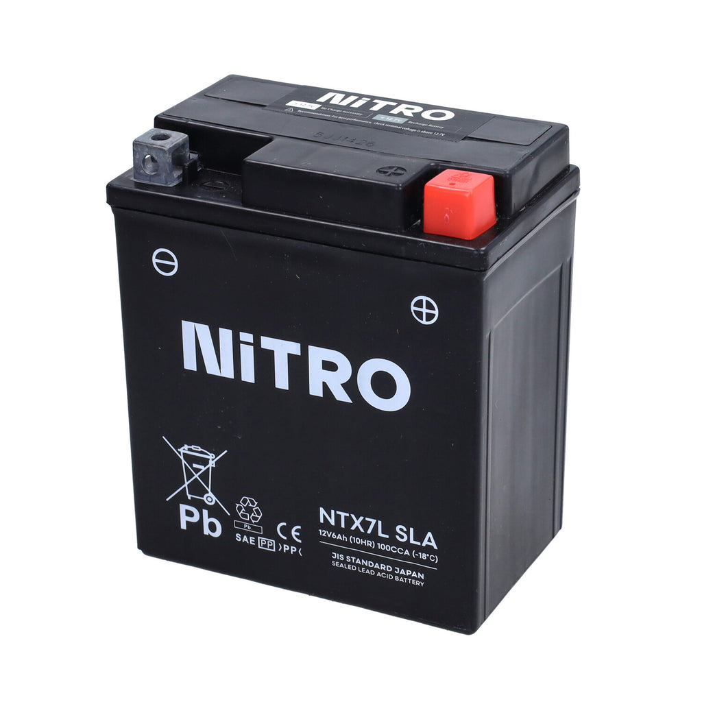 Nitro Accu NTX7L-BS / YTX7L-BS SLA Gel Euro 4/5 Piaggio Liberty I-Get / Primavera / Sprint / Zip 4T
