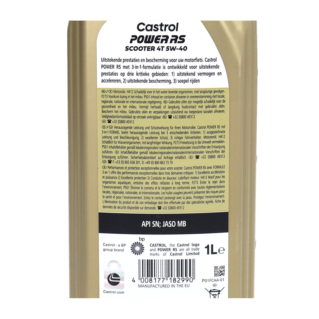 Castrol Power RS 4T 5W40 Scooter Motorolie 1 Liter