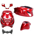 DMP SP RS-1 Air Kappenset 5-delig Bordeaux Rood Glans Piaggio Zip 100 / 125 / Zip 2000