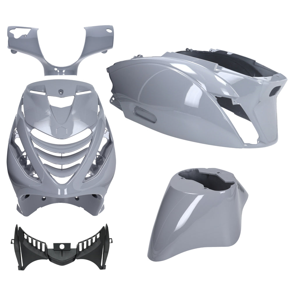 Kappenset DMP Model SP EVO-1 Nardo Grey Glans 5-delig Piaggio Zip2000 / Zip 100/125