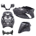 Kappenset DMP Model SP EVO-1 Forged Flakes Zwart/Zilver/Paars Glans 5-delig Piaggio Zip 100/125 / Zip2000