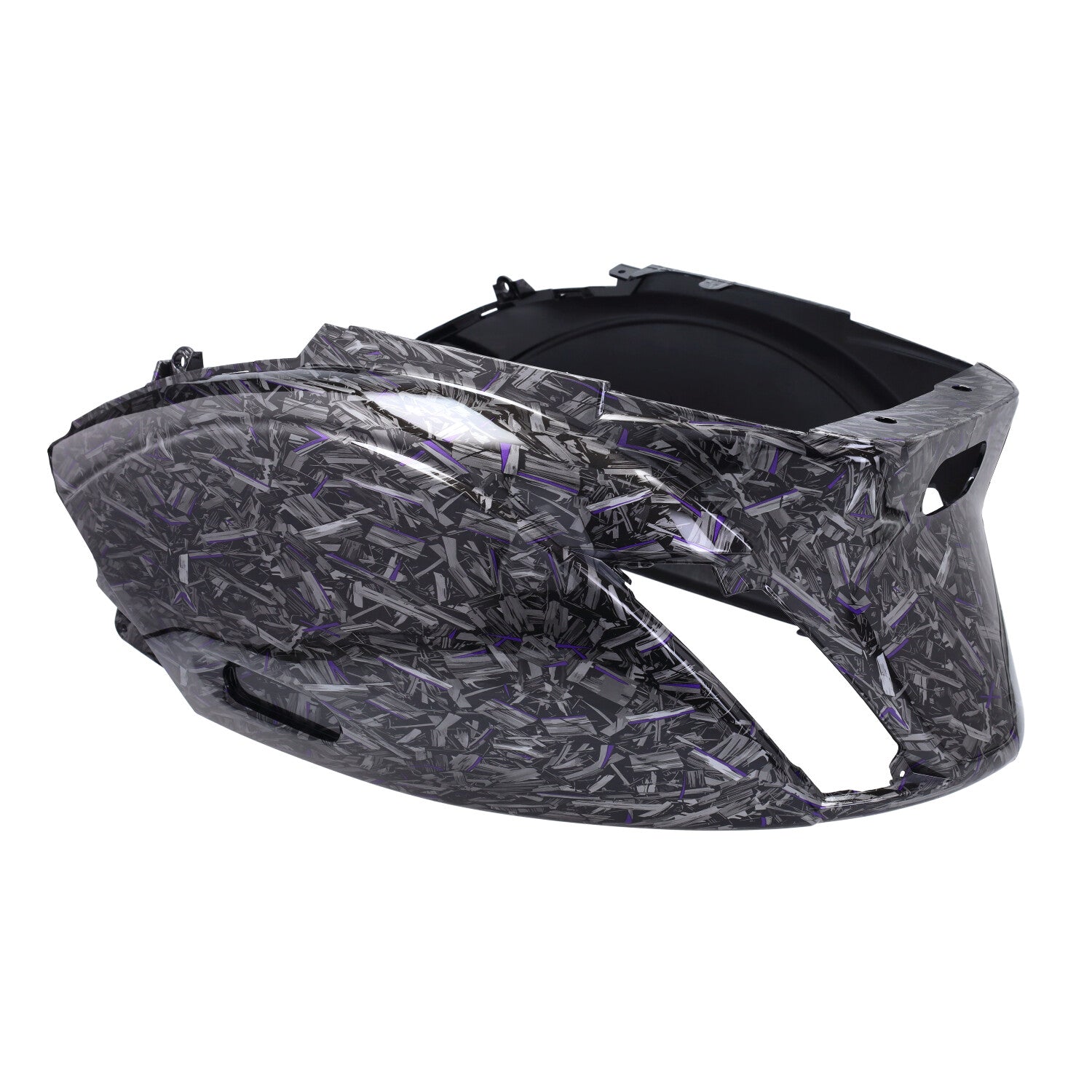 Kappenset DMP Model SP EVO-1 Forged Flakes Zwart/Zilver/Paars Glans 5-delig Piaggio Zip 100/125 / Zip2000