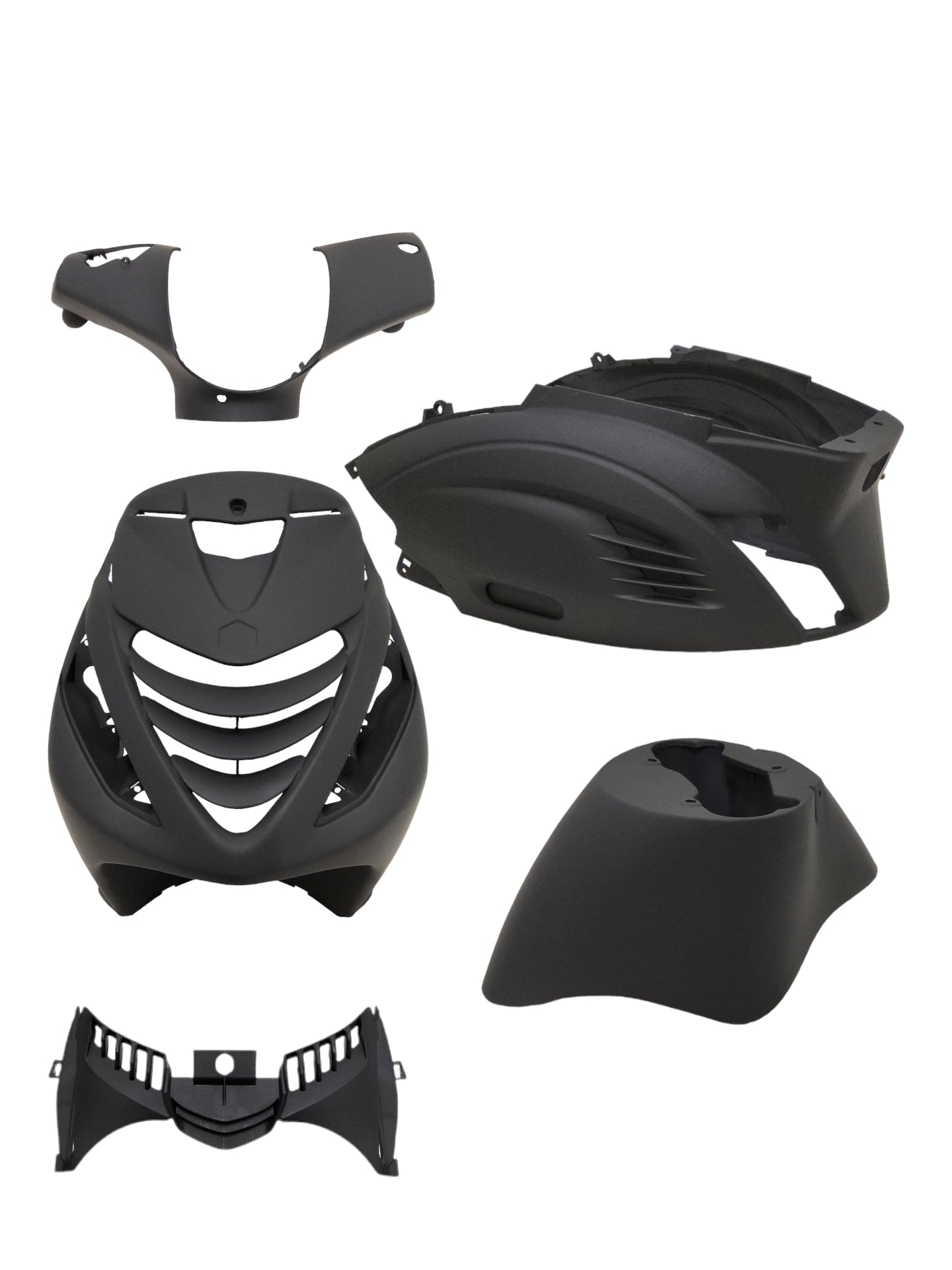DMP SP RS-1 Air Kappenset 5-delig Mat Zwart Piaggio Zip 100 / 125 / Zip 2000