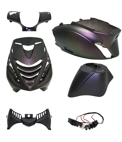 Power1 SP Kappenset 6-delig Cameleon Mat 24 + LED Piaggio Zip 100 / 125 / Zip 2000