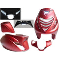 Power1 SP Kappenset 6-delig Mat Rood + LED Piaggio Zip 100 / 125 / Zip 2000