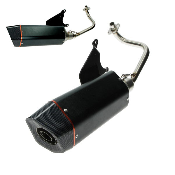 Bullet Racing Uitlaat Euro 2 Zwart/Carbon Piaggio Zip 4T / Zip 2000