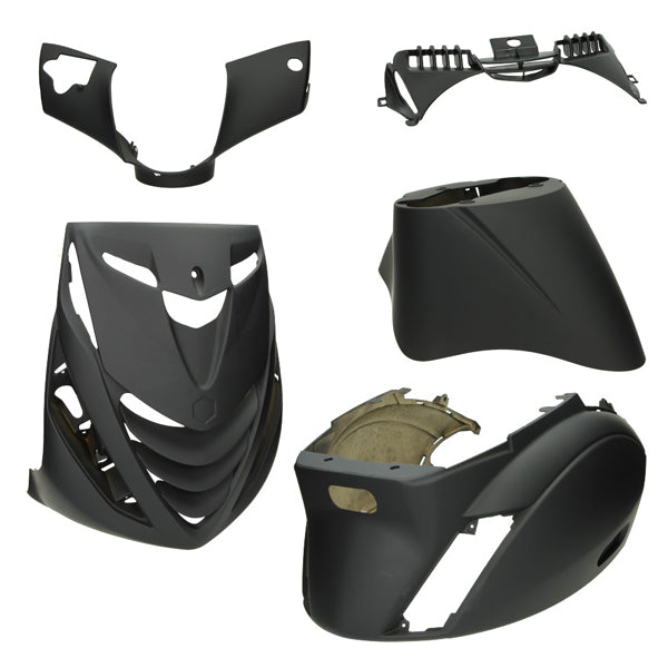 Kappenset DMP SP EVO-1 Zwart Mat 5-delig Piaggio Zip 100 / 125 / Zip 2000