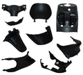 Binnenkapset / Plaatwerkset Binnenzijde Compleet Zwart 9-delig Piaggio Zip 50 / 100 / 125 / Zip 2000